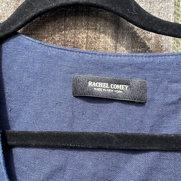 Rachel Comey blue linen shorts sleeve button up jumpsuit - Picture 2 of 8